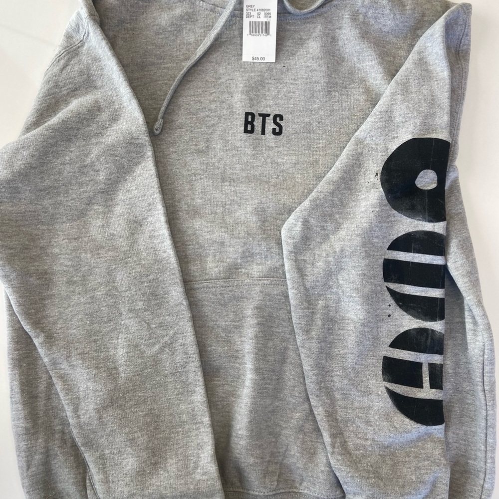 BTS Grey Logo Hoodie